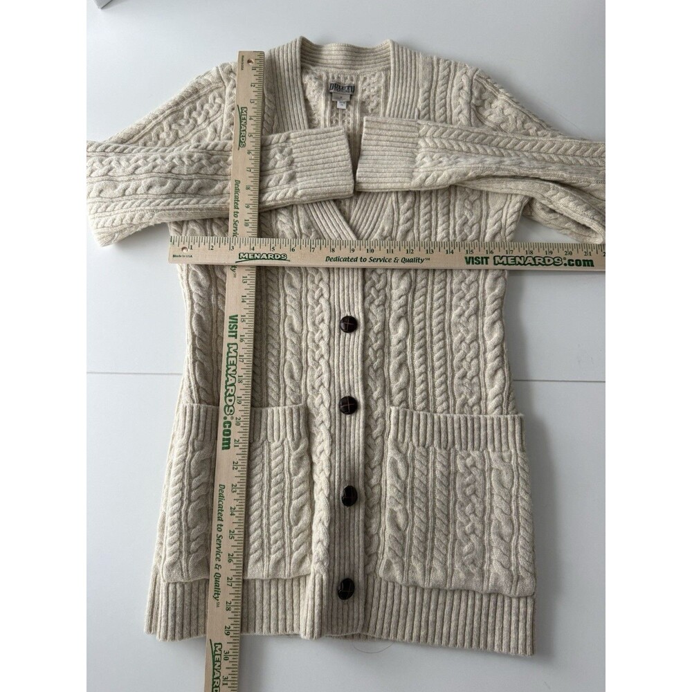 Duluth Trading Wool Cashmere Blend Fisherman Cable Knit Cardigan Sweater S - Picture 9 of 14